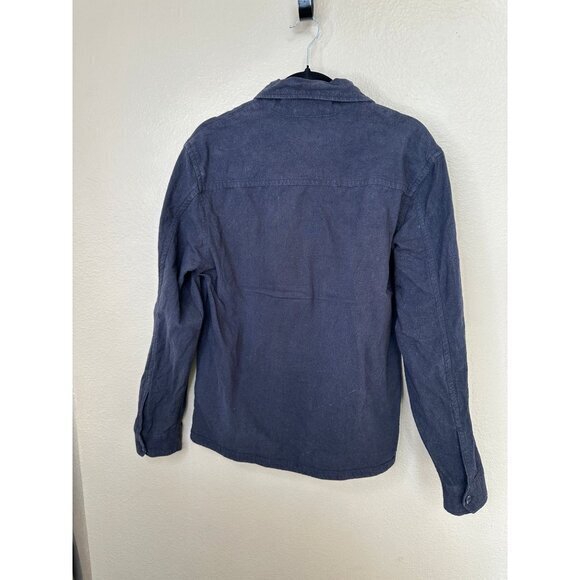 H&M LOGG Men's Black Jacket Size M collared full zip linen pockets lightweight - Picture 5 of 6